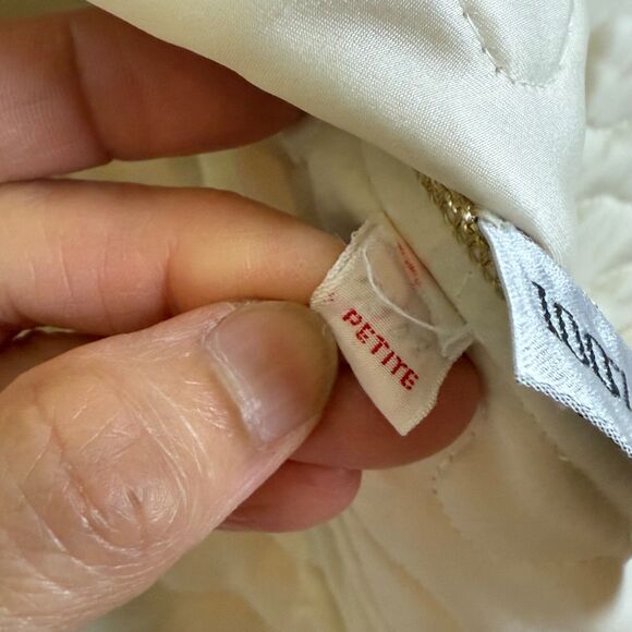 Fernando Sanchez Cashmere Vest Open Quilted Asian Style Top Cream Sz P Cheongsam - Picture 9 of 12